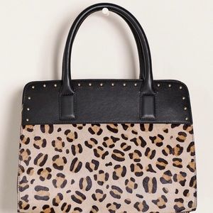 Chico’s halftote calf leather cheetah print purse